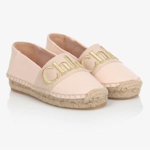 Auth Chloe 
Chloé
Girls Pink Canvas Espadrilles
Size 34